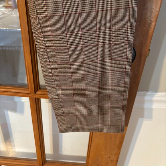 Banana Republic Women Sloan Curvy Fit SZ: 14 Brown/Camel plaid - Picture 5 of 13